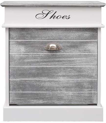 Shoe rack grey 50×28×58 cm wood pavlovnia - Shoe Rack - Main image