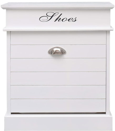Shoe rack white 50×28×58 cm wood pavlovnia - Shoe Rack - Main image