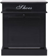Shoe rack black 50×28×58 cm wood pavlovnia - Shoe Rack