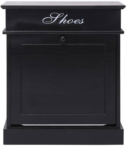Shoe rack black 50×28×58 cm wood pavlovnia - Shoe Rack - Main image