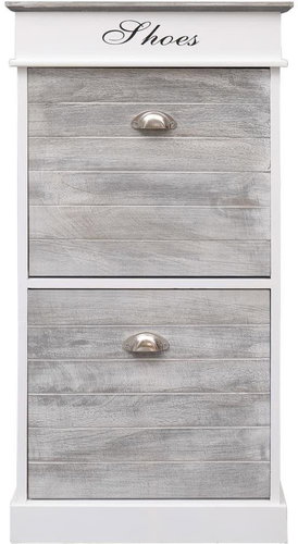 Shoe rack grey 50×28×98 cm wood pavlovnia - Shoe Rack - Main image
