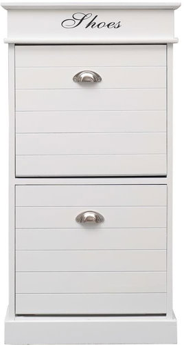 Shoe rack white 50×28×98 cm wood pavlovnia - Shoe Rack - Main image