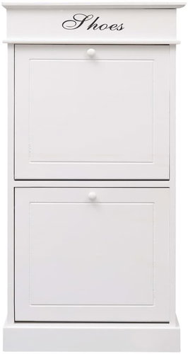 Shoe rack white 50×28×98 cm wood pavlovnia - Shoe Rack - Main image