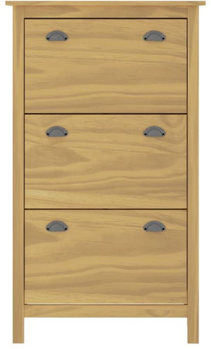 Shoe rack Hill Range honey brown 72x35x124 cm solid pine - Shoe Rack - Main image