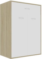 Shoe rack white and sonoma oak 60×35×84 cm chipboard - Shoe Rack
