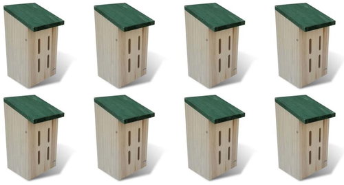 Butterfly houses 8 pcs 14×15×22 cm wooden 276007 - Nesting Box - Main image