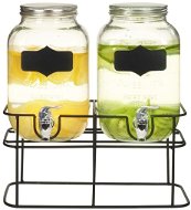 Drinks Dispenser Beverage Dispensers 2 pcs with Stand 2×4l Glass - Nápojový automat