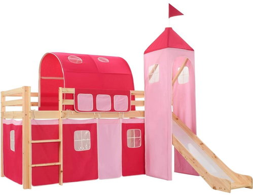 Children's Bunk Bed Slide and Ladder Pine 208×230cm 282712 - Bed - Main image
