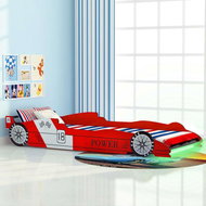 Children's LED racing car bed, 90x200 cm, red - Bed