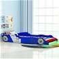 Children's LED racing car bed, 90x200 cm, blue - Bed