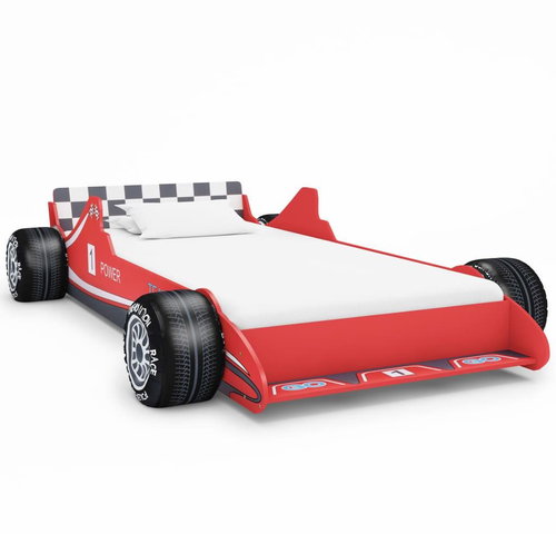 Children's bed in the shape of a racing car 90×200 cm red - Bed - Main image