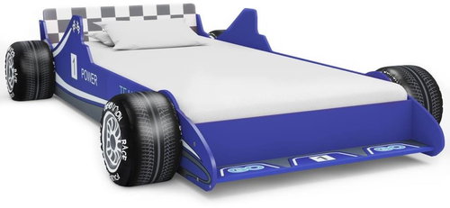 Children's bed in the shape of a racing car 90×200 cm blue - Bed - Main image