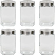 Food Jars with Silver Lid 6 pcs 1700ml - Storage Jar