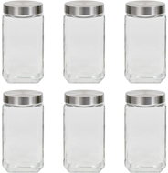 Food Jars with Silver Lid 6 pcs 2100ml - Storage Jar