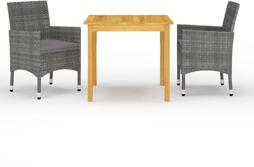 3dílný zahradní jídelní set šedý 3067668 - Zahradní nábytek - Main image