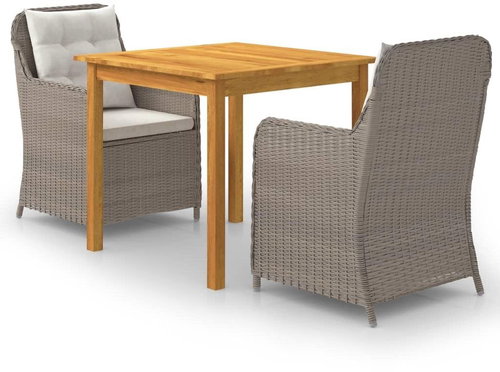 SHUMEE Set zahradního nábytku 1stůl+2křesla, hnědý 3067724 - Zahradní nábytek - Main image