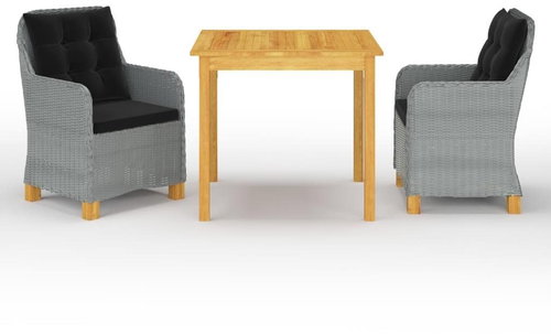 3dílný zahradní jídelní set světle šedý 3067756 - Zahradní nábytek - Main image
