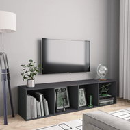 Knihovna/TV skříňka šedá 143×30×36 cm - Knihovna