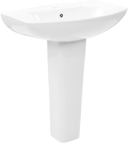 Freestanding washbasin pedestal ceramic white 650x520x200 mm 143001 - Washbasin - Main image