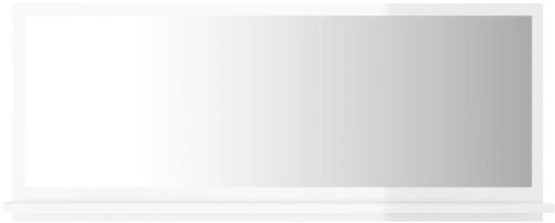 Bathroom mirror white high gloss 90x10,5x37 cm chipboard 804586 - Mirror - Main image