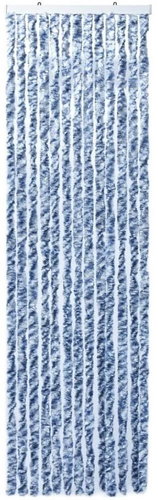 Insect curtain blue and white 56×200 cm Chenille 315126 - Drape - Main image