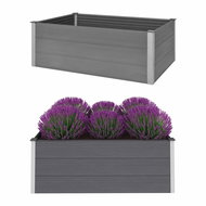 Raised bed wood plastic 150×100×54 cm grey 43609 - Raised Garden Bed