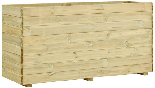 Raised bed with bottom 150×50×75 cm impregnated pine 49440 - Raised Garden Bed - Main image