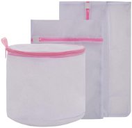 3-Piece Washing Machine Bag Set White and Pink 180056 - Laundry Basket