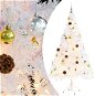 Umělý vánoční stromek ozdobený s baňkami a LED 150 cm bílý 246395 - Vánoční stromek