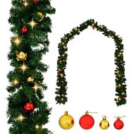 Vánoční girlanda ozdobená baňkami a LED světýlky 5 m 246406 - Girlanda