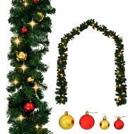 Christmas garland decorated with bulbs and LED lights 20 m 246408 - Garland