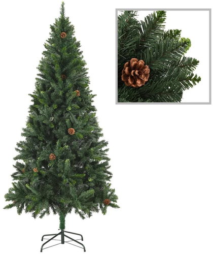 Artificial Christmas tree with pine cones green 180 cm 284315 - Christmas Tree - Main image