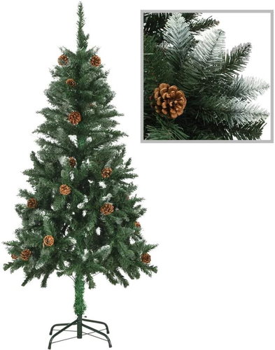 Artificial Christmas tree with pine cones and white glitter 150 cm 284317 - Christmas Tree - Main image
