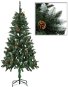 Vianočný stromček Umelý vianočný stromček so šiškami a bielymi trblietkami 150 cm 284317 - Vánoční stromek