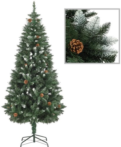 Artificial Christmas tree with pine cones and white glitter 180 cm 284318 - Christmas Tree - Main image