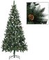 Vianočný stromček Umelý vianočný stromček so šiškami a bielymi trblietkami 210 cm 284319 - Vánoční stromek