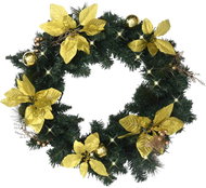 Christmas wreath with LED lights green 60 cm PVC 320974 - Artificial Flower