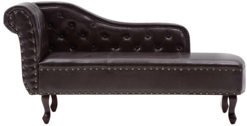 Dark Brown Faux Leather Lounger 60782 - Lounge - Main image