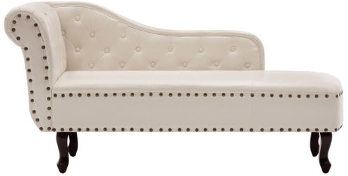 Cream and White Faux Leather Lounger 60783 - Lounge - Main image