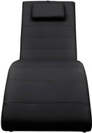 Lounger with cushion black faux leather - Lounge