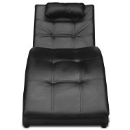 Lounger with cushion black faux leather - Lounge