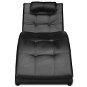 Lounger with cushion black faux leather - Lounge