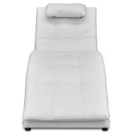 Lounge Lounger with cushion white faux leather - Lenoška