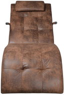 Lounger with cushion brown suede look textile - Lounge