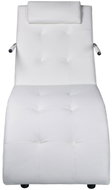Lounger with cushion white faux leather - Lounge