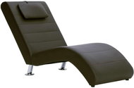 Lounger with cushion brown faux leather - Lounge