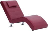 Lounger with cushion burgundy faux leather - Lounge