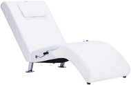 Massage lounger with cushion white artificial leather - Lounge