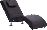 Massage lounger with cushion brown artificial leather - Lounge