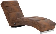Massage lounger brown faux brushed leather - Lounge
